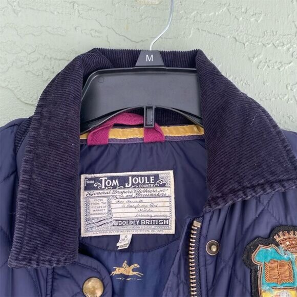 Joules Women's Quilted Jacket Navy Blue Size 6 Mid-Length Casual - Picture 9 of 12